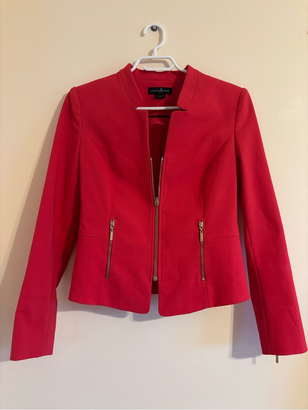 Guess by Marciano Red Zip-Front Women's Blazer Jacket